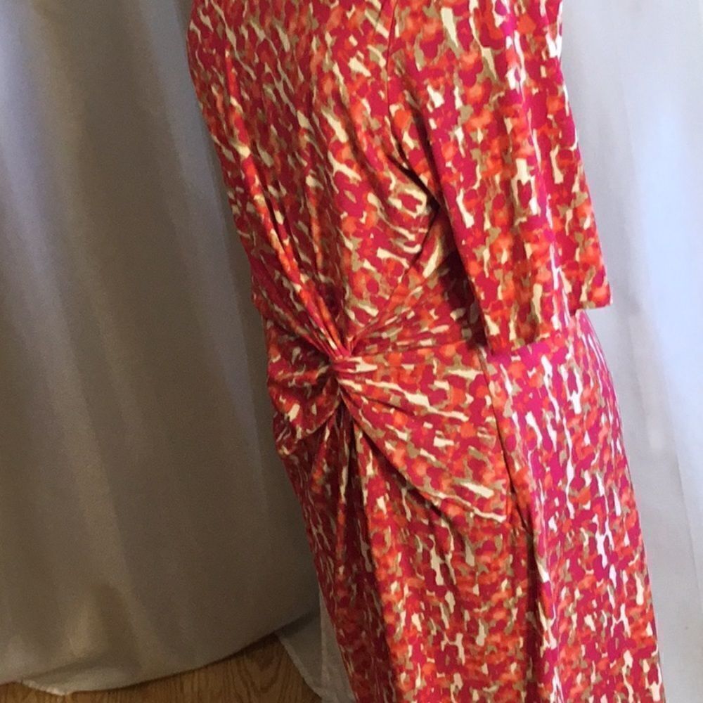 NWOT CHAUS XL dress with 3/4 length sleeves in vibrant colors - Picture 8 of 12